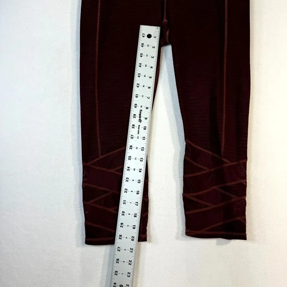 Athleta Maroon‎ Workout Capri Pants Womens Size L
